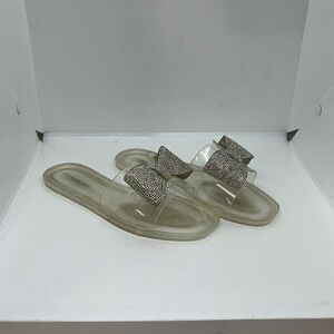 STEVE MADDEN WALLET CLEAR JELLY SANDALS WITH BOW FTL-09-156